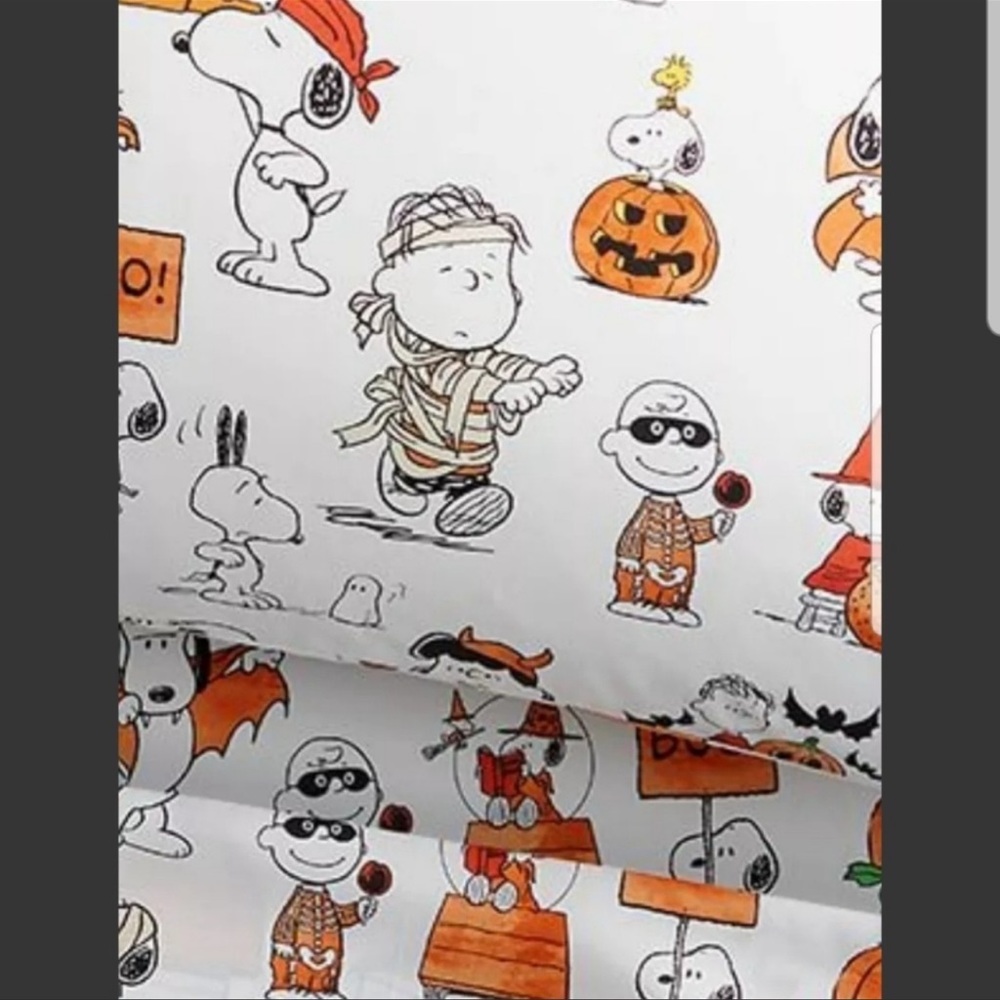 Snoopy and Friends Halloween Organic Twin Sheet Set